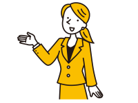 案内する女性