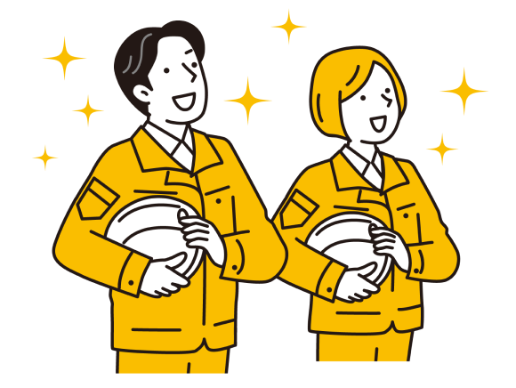 右斜め上を見上げる男女