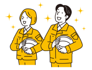 斜め左上を向いている男女のイラスト